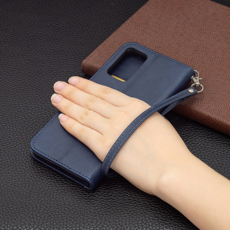 For OPPO Reno6 5G Retro Lambskin Texture Pure Color Horizontal Flip PU Leather Case with Holder & Card Slots & Wallet & Lanyard