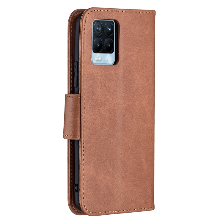 For OPPO Realme 8/Realme 8 Pro Retro Lambskin Texture Pure Color Horizontal Flip PU Leather Case with Holder & Card Slots & Wallet & Lanyard