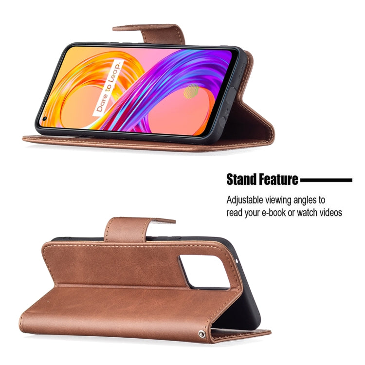 For OPPO Realme 8/Realme 8 Pro Retro Lambskin Texture Pure Color Horizontal Flip PU Leather Case with Holder & Card Slots & Wallet & Lanyard
