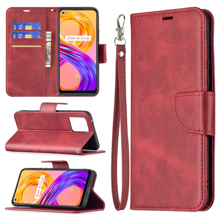 For OPPO Realme 8/Realme 8 Pro Retro Lambskin Texture Pure Color Horizontal Flip PU Leather Case with Holder & Card Slots & Wallet & Lanyard