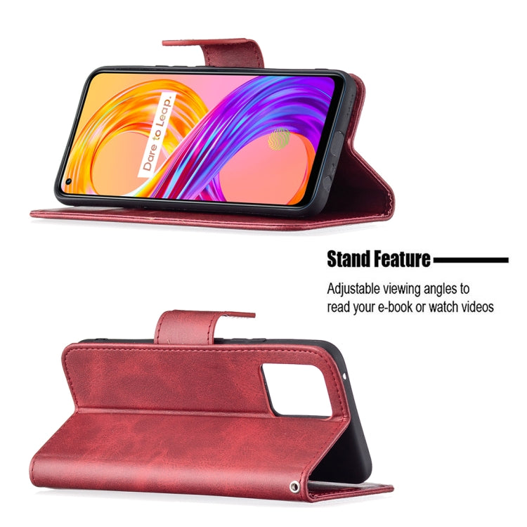 For OPPO Realme 8/Realme 8 Pro Retro Lambskin Texture Pure Color Horizontal Flip PU Leather Case with Holder & Card Slots & Wallet & Lanyard