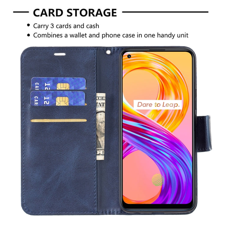 For OPPO Realme 8/Realme 8 Pro Retro Lambskin Texture Pure Color Horizontal Flip PU Leather Case with Holder & Card Slots & Wallet & Lanyard
