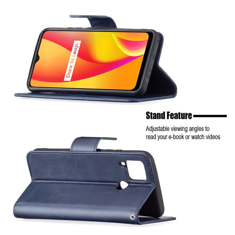 For OPPO Realme C15/C12/C25 Retro Lambskin Texture Pure Color Horizontal Flip PU Leather Case with Holder & Card Slots & Wallet & Lanyard