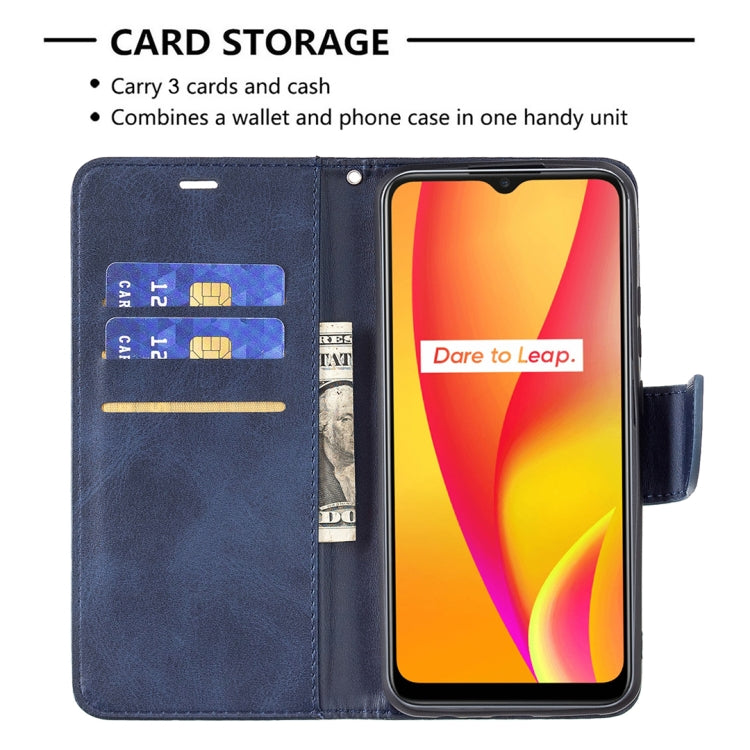 For OPPO Realme C15/C12/C25 Retro Lambskin Texture Pure Color Horizontal Flip PU Leather Case with Holder & Card Slots & Wallet & Lanyard