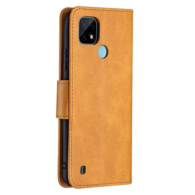 For OPPO Realme C21/C20 Retro Lambskin Texture Pure Color Horizontal Flip PU Leather Case with Holder & Card Slots & Wallet & Lanyard