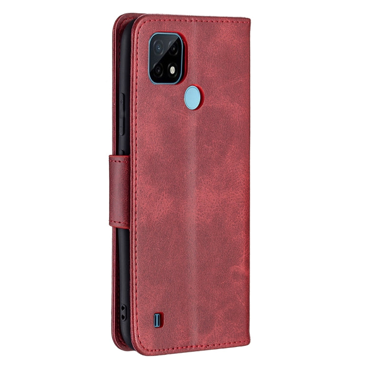 For OPPO Realme C21/C20 Retro Lambskin Texture Pure Color Horizontal Flip PU Leather Case with Holder & Card Slots & Wallet & Lanyard