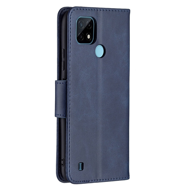 For OPPO Realme C21/C20 Retro Lambskin Texture Pure Color Horizontal Flip PU Leather Case with Holder & Card Slots & Wallet & Lanyard