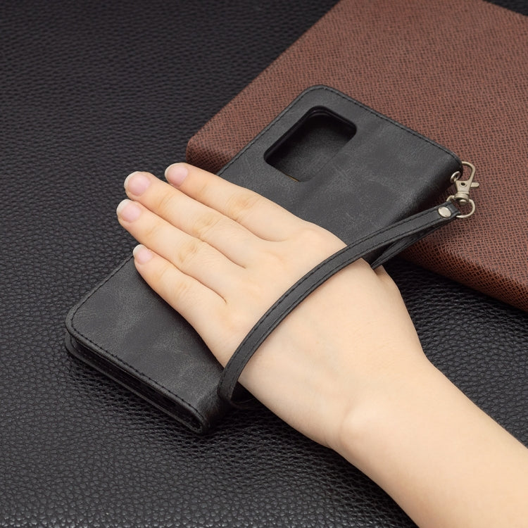 For OPPO Realme 8 5G/Realme V13 5G Retro Lambskin Texture Pure Color Horizontal Flip PU Leather Case with Holder & Card Slots & Wallet & Lanyard