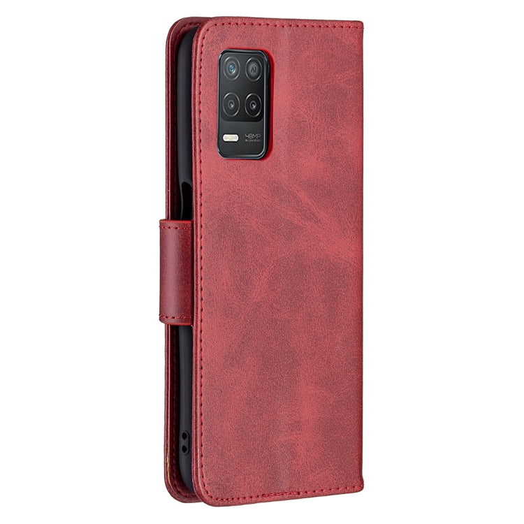 For OPPO Realme 8 5G/Realme V13 5G Retro Lambskin Texture Pure Color Horizontal Flip PU Leather Case with Holder & Card Slots & Wallet & Lanyard