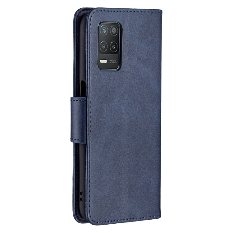 For OPPO Realme 8 5G/Realme V13 5G Retro Lambskin Texture Pure Color Horizontal Flip PU Leather Case with Holder & Card Slots & Wallet & Lanyard