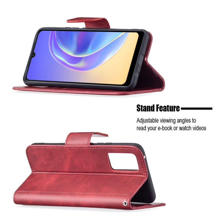 For vivo V21e 4G Retro Lambskin Texture Pure Color Horizontal Flip PU Leather Case with Holder & Card Slots & Wallet & Lanyard