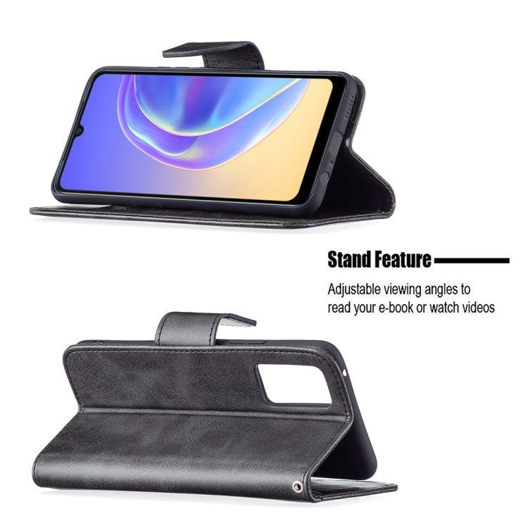 For vivo V21e 4G Retro Lambskin Texture Pure Color Horizontal Flip PU Leather Case with Holder & Card Slots & Wallet & Lanyard