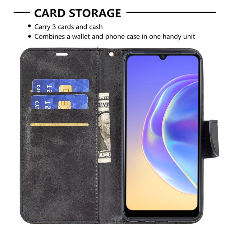 For vivo V21e 4G Retro Lambskin Texture Pure Color Horizontal Flip PU Leather Case with Holder & Card Slots & Wallet & Lanyard