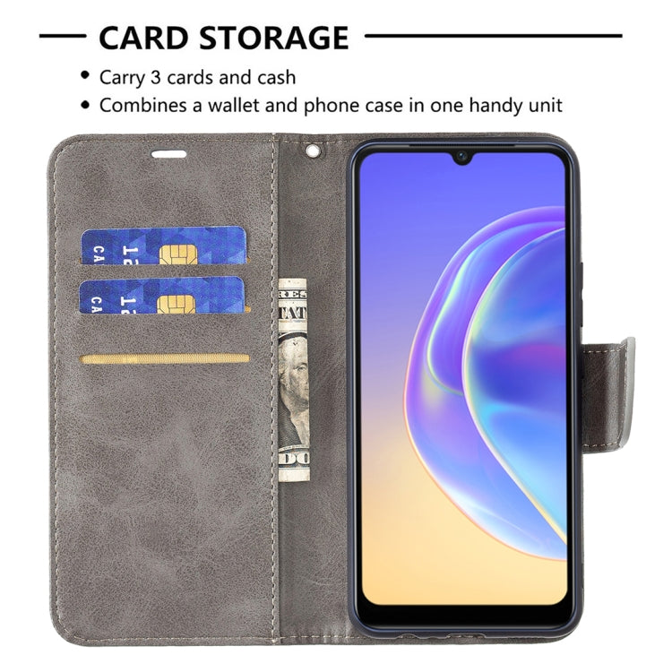 For vivo V21e 4G Retro Lambskin Texture Pure Color Horizontal Flip PU Leather Case with Holder & Card Slots & Wallet & Lanyard
