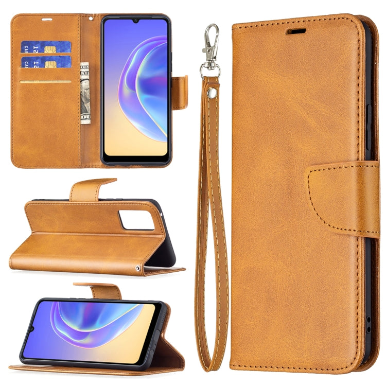For vivo V21e 4G Retro Lambskin Texture Pure Color Horizontal Flip PU Leather Case with Holder & Card Slots & Wallet & Lanyard