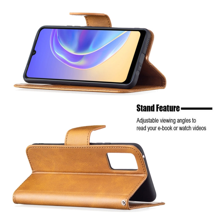 For vivo V21e 4G Retro Lambskin Texture Pure Color Horizontal Flip PU Leather Case with Holder & Card Slots & Wallet & Lanyard
