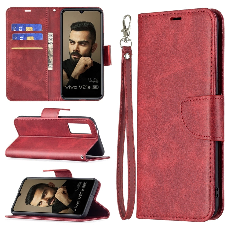 For vivo V21e 5G Retro Lambskin Texture Pure Color Horizontal Flip PU Leather Case with Holder & Card Slots & Wallet & Lanyard