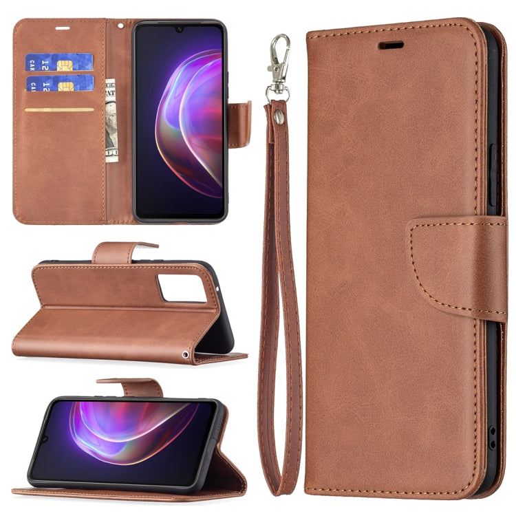 For vivo V21 Retro Lambskin Texture Pure Color Horizontal Flip PU Leather Case with Holder & Card Slots & Wallet & Lanyard