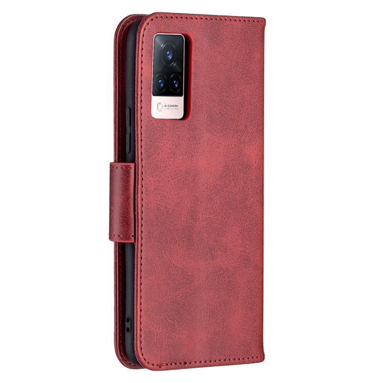 For vivo V21 Retro Lambskin Texture Pure Color Horizontal Flip PU Leather Case with Holder & Card Slots & Wallet & Lanyard