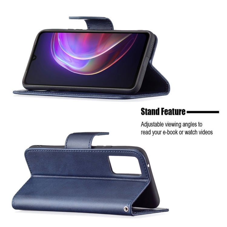 For vivo V21 Retro Lambskin Texture Pure Color Horizontal Flip PU Leather Case with Holder & Card Slots & Wallet & Lanyard