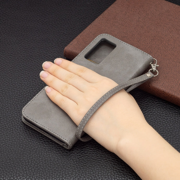 For vivo V21 Retro Lambskin Texture Pure Color Horizontal Flip PU Leather Case with Holder & Card Slots & Wallet & Lanyard