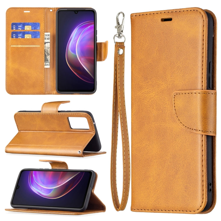 For vivo V21 Retro Lambskin Texture Pure Color Horizontal Flip PU Leather Case with Holder & Card Slots & Wallet & Lanyard