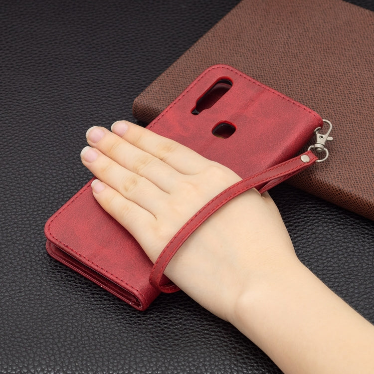 For vivo Y11 / Y15 / Y12 / Y17 Retro Lambskin Texture Pure Color Horizontal Flip PU Leather Case with Holder & Card Slots & Wallet & Lanyard