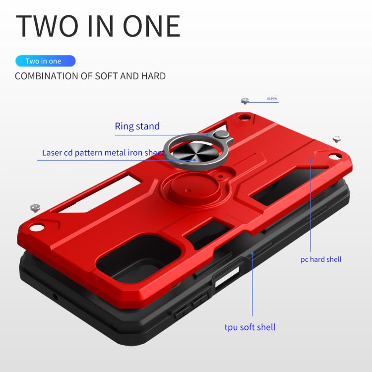 For Xiaomi Redmi Note 10 Pro Max Carbon Fiber Pattern PC + TPU Protective Case with Ring Holder