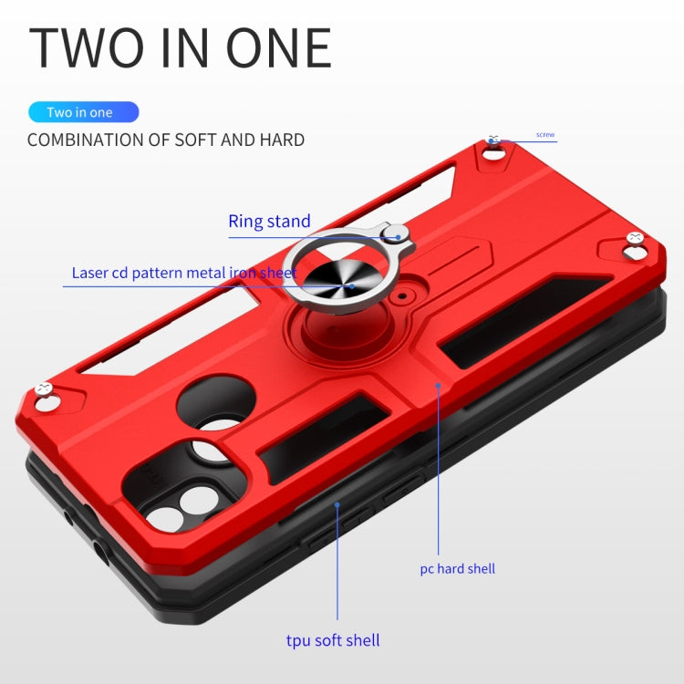 For Xiaomi Redmi 9C Carbon Fiber Pattern PC + TPU Protective Case with Ring Holder