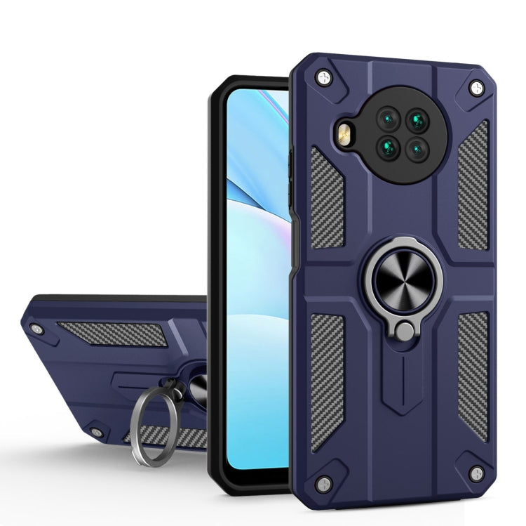 For Xiaomi Mi 10T Lite 5G / Redmi Note 9 Pro 5G Carbon Fiber Pattern PC + TPU Protective Case with Ring Holder
