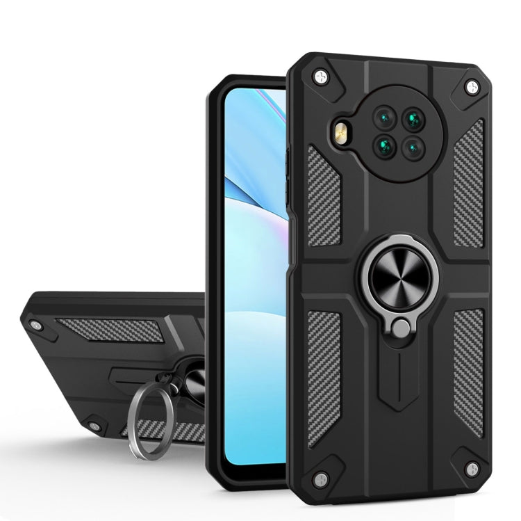 For Xiaomi Mi 10T Lite 5G / Redmi Note 9 Pro 5G Carbon Fiber Pattern PC + TPU Protective Case with Ring Holder