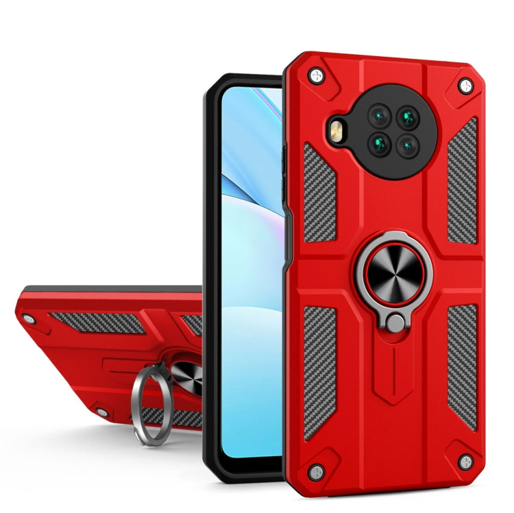 For Xiaomi Mi 10T Lite 5G / Redmi Note 9 Pro 5G Carbon Fiber Pattern PC + TPU Protective Case with Ring Holder