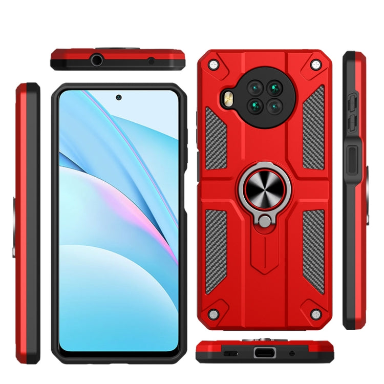For Xiaomi Mi 10T Lite 5G / Redmi Note 9 Pro 5G Carbon Fiber Pattern PC + TPU Protective Case with Ring Holder