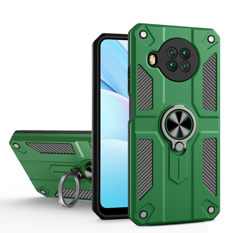 For Xiaomi Mi 10T Lite 5G / Redmi Note 9 Pro 5G Carbon Fiber Pattern PC + TPU Protective Case with Ring Holder