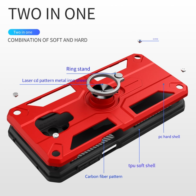 For Xiaomi Redmi Note 9S / Note 9 Pro Carbon Fiber Pattern PC + TPU Protective Case with Ring Holder