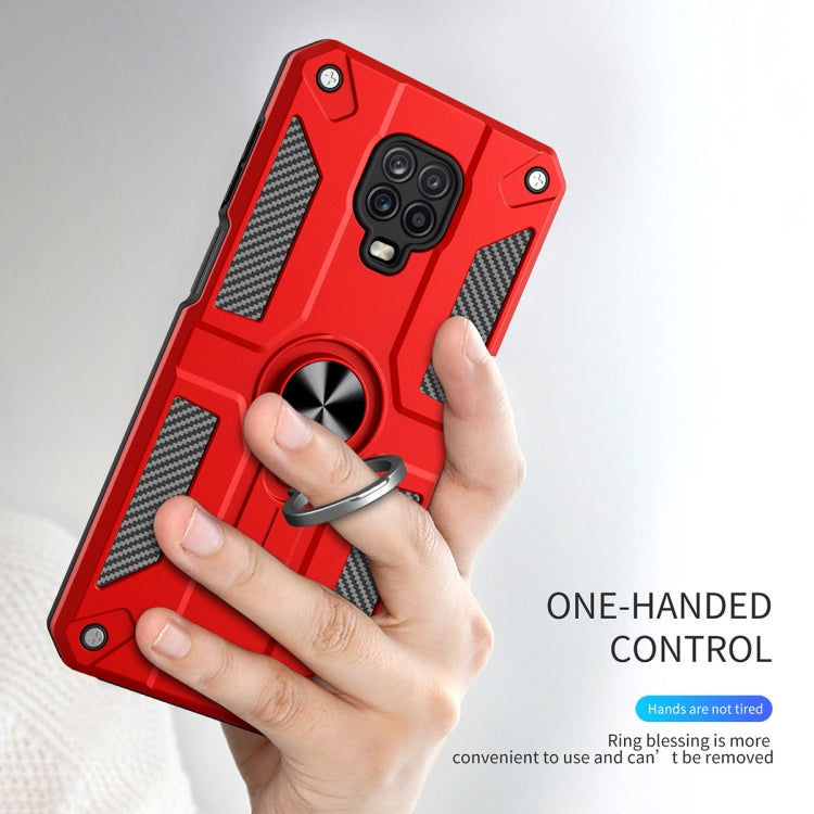 For Xiaomi Redmi Note 9S / Note 9 Pro Carbon Fiber Pattern PC + TPU Protective Case with Ring Holder