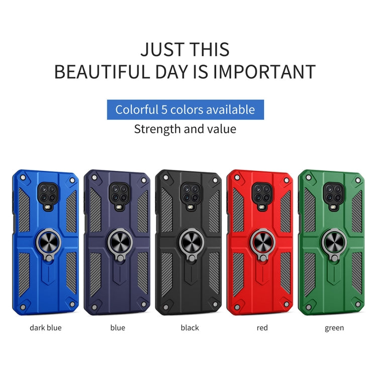 For Xiaomi Redmi Note 9S / Note 9 Pro Carbon Fiber Pattern PC + TPU Protective Case with Ring Holder