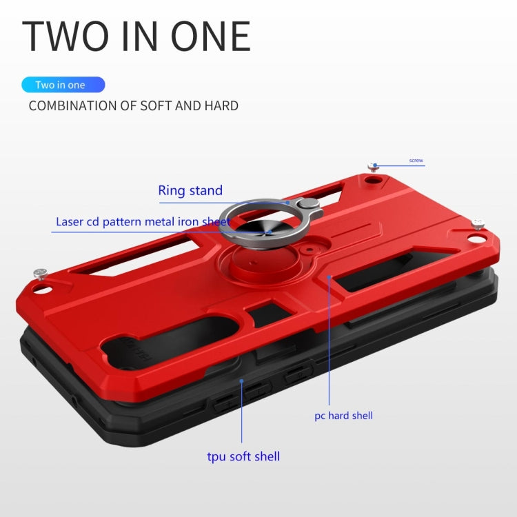 For Xiaomi Mi Note 10 Lite Carbon Fiber Pattern PC + TPU Protective Case with Ring Holder