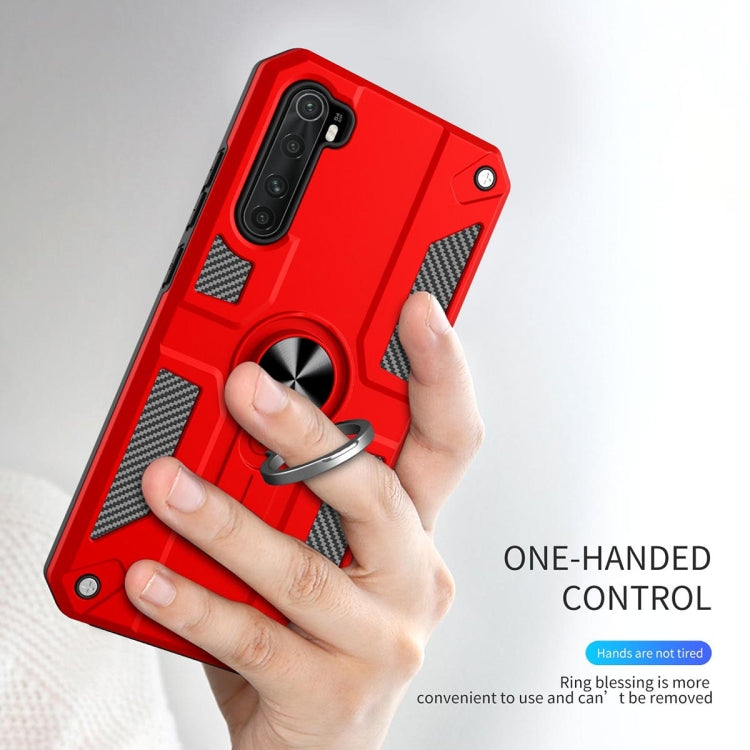 For Xiaomi Mi Note 10 Lite Carbon Fiber Pattern PC + TPU Protective Case with Ring Holder