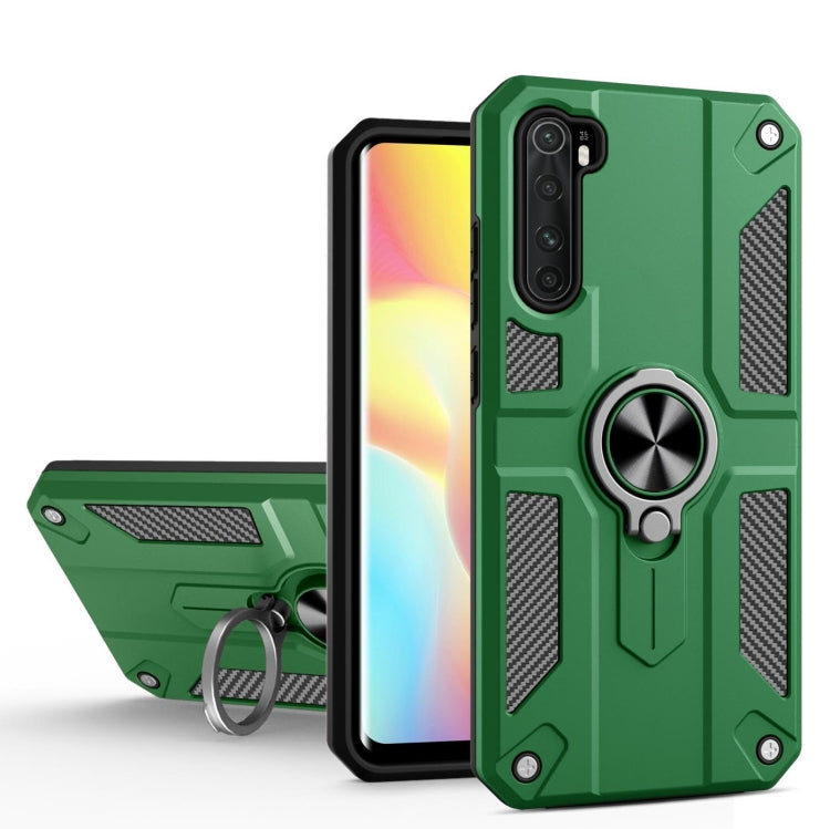 For Xiaomi Mi Note 10 Lite Carbon Fiber Pattern PC + TPU Protective Case with Ring Holder