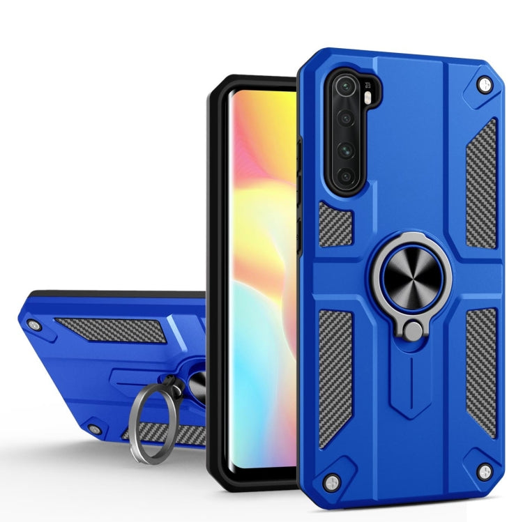 For Xiaomi Mi Note 10 Lite Carbon Fiber Pattern PC + TPU Protective Case with Ring Holder