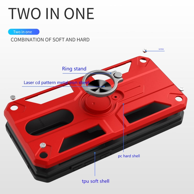 For Xiaomi Redmi 8 Carbon Fiber Pattern PC + TPU Protective Case with Ring Holder