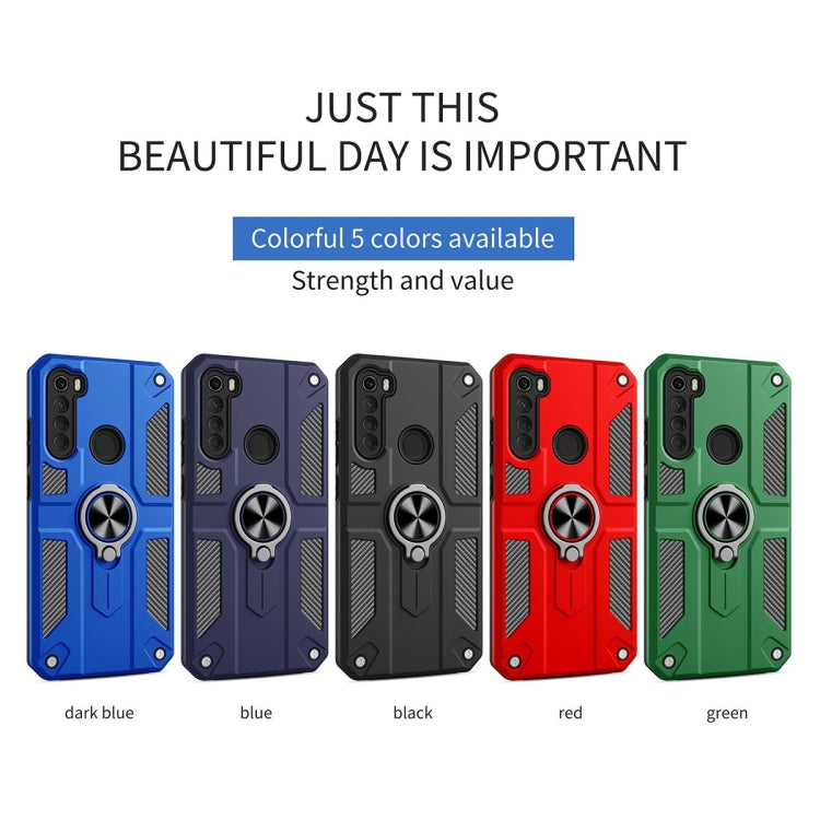 For Xiaomi Redmi Note 8 Carbon Fiber Pattern PC + TPU Protective Case with Ring Holder