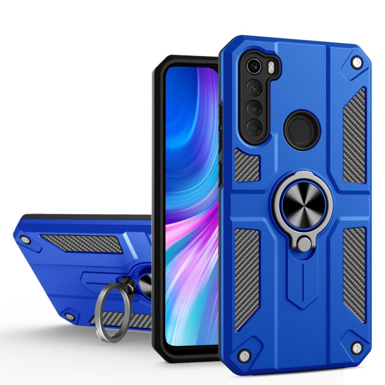 For Xiaomi Redmi Note 8 Carbon Fiber Pattern PC + TPU Protective Case with Ring Holder