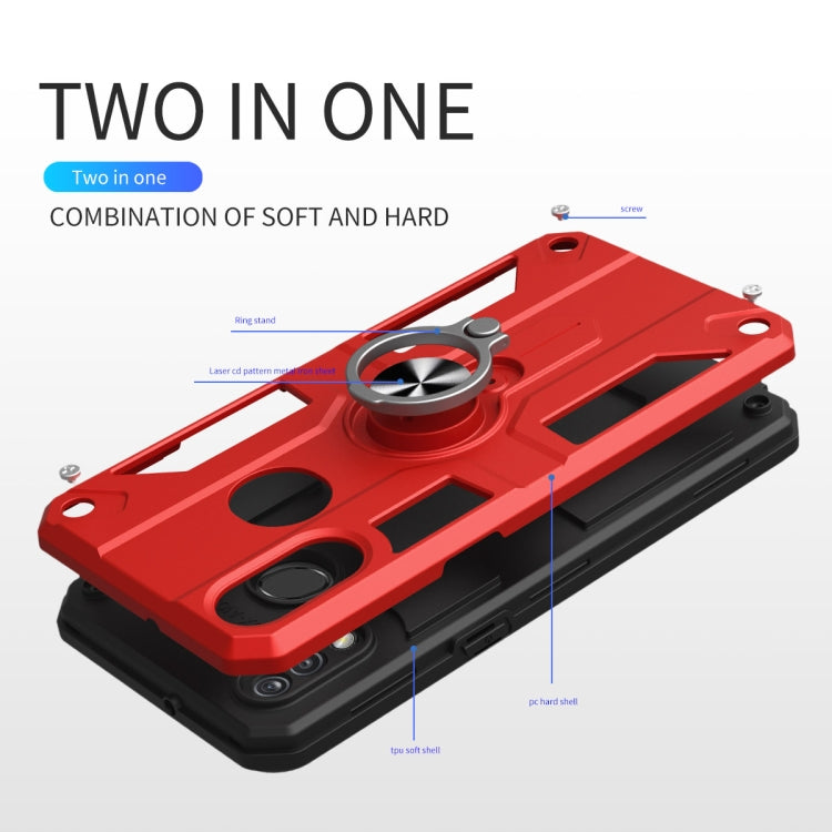 For Xiaomi Redmi Note 7 / Note 7 Pro Carbon Fiber Pattern PC + TPU Protective Case with Ring Holder