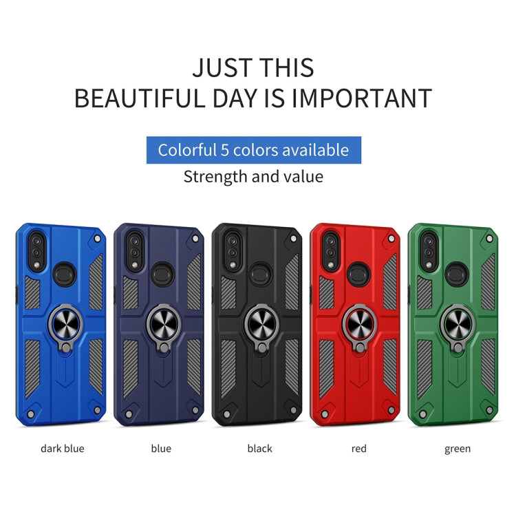 For Xiaomi Redmi Note 7 / Note 7 Pro Carbon Fiber Pattern PC + TPU Protective Case with Ring Holder