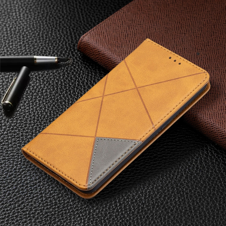 For OPPO A7 Rhombus Texture Horizontal Flip Magnetic Leather Case with Holder & Card Slots