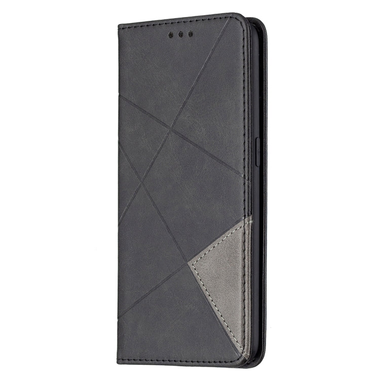 For OPPO A7 Rhombus Texture Horizontal Flip Magnetic Leather Case with Holder & Card Slots