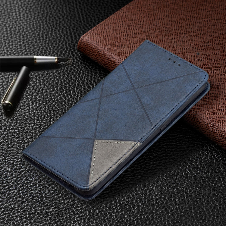 For OPPO A7 Rhombus Texture Horizontal Flip Magnetic Leather Case with Holder & Card Slots