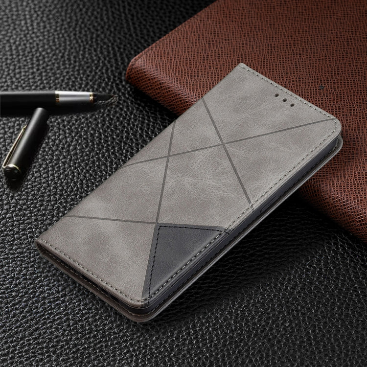 For OPPO A7 Rhombus Texture Horizontal Flip Magnetic Leather Case with Holder & Card Slots